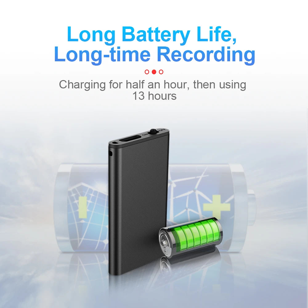 Ultra-Thin Professional Mini Voice Recorder Sound Activated