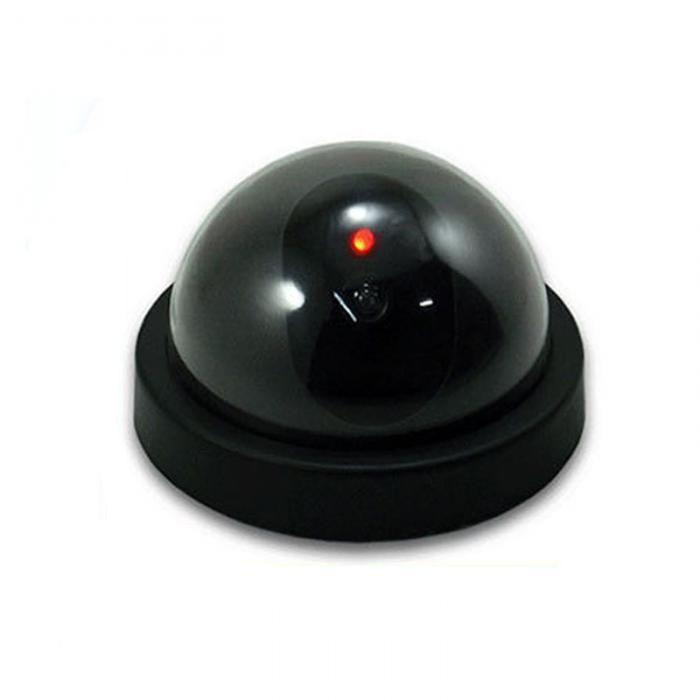 Fake Video Surveillance Dome Camera with Flashing Red LED Light - SpyTechStop