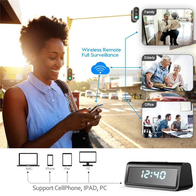 Wifi Wireless Mini Camera Clock HD 1080P - SpyTechStop