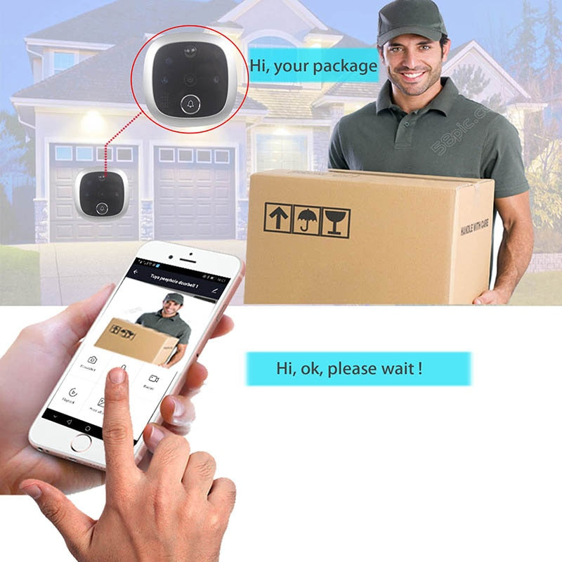 STS Peephole Doorbell Camera Wifi Monitor APP Control For IOS Andriod HD720P