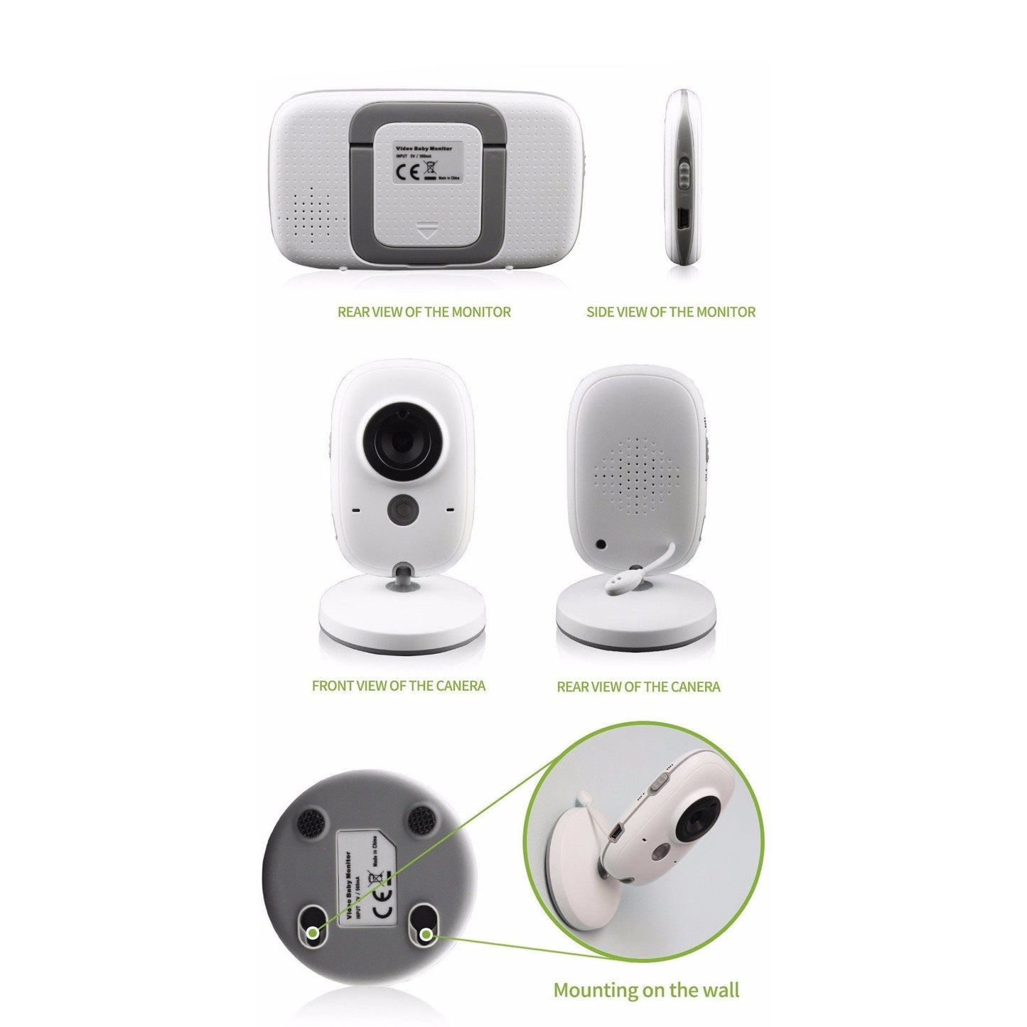 3.2" Wireless Video Baby Monitor Temperature Monitoring - SpyTechStop