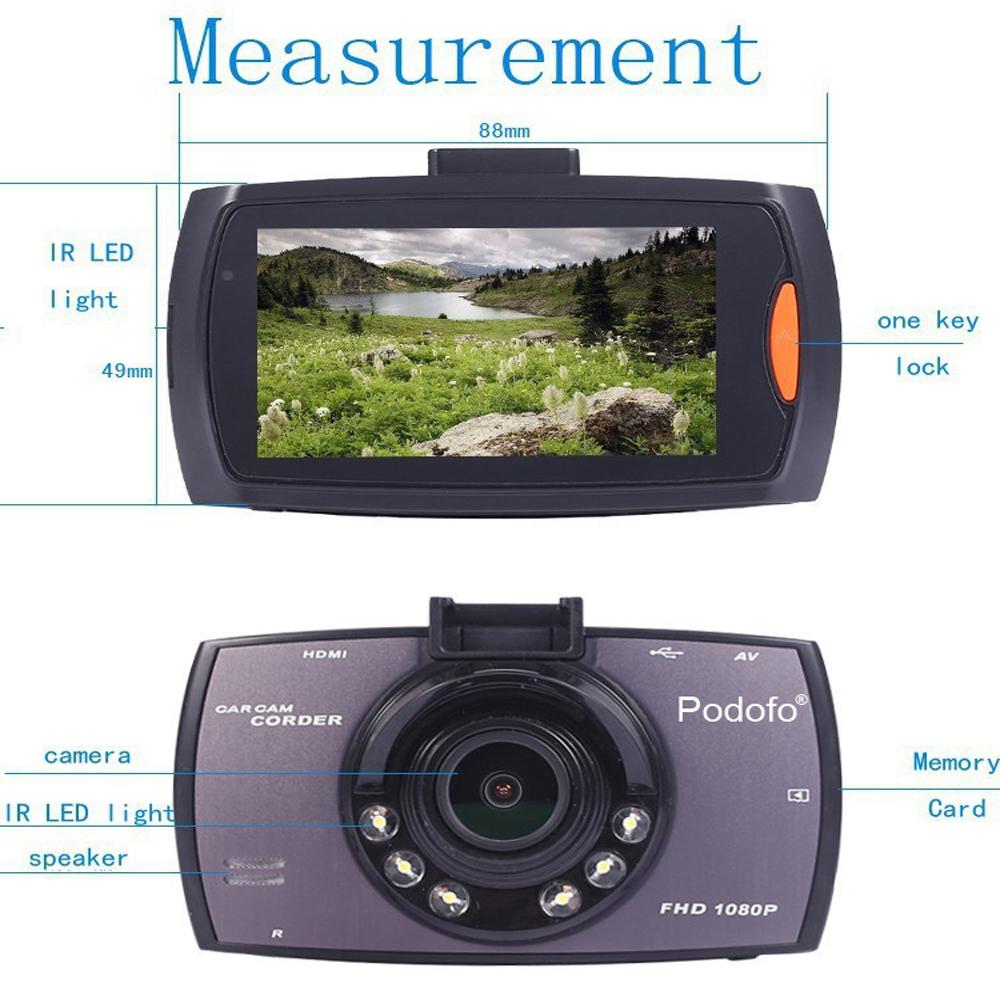 Podofo A2 Car Dashcam (DVR, HD 1080P, 140 Degree, Night Vision, G-Sensor) - SpyTechStop