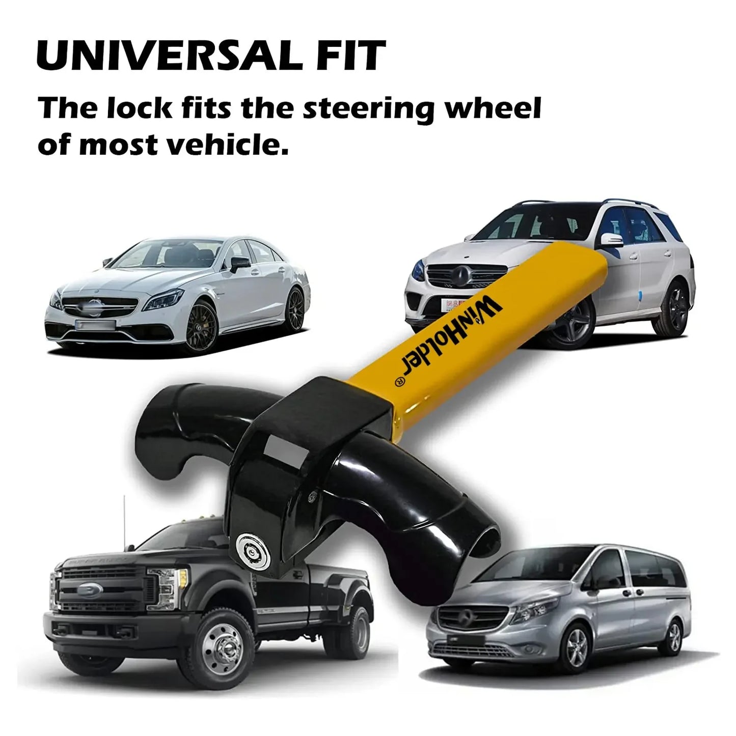 Universal Car Steering Wheel Lock Fit Maximum Security Steering Anti-Theft T-Bar Steering Wheel Immobilizer