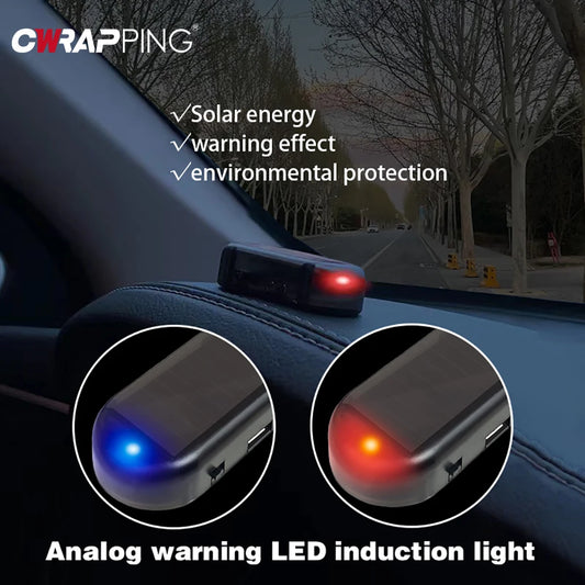 1Pcs Car Fake Security Light Solar Powered Simulated Dummy Alarm Wireless Warning Anti Theft Caution Lamp LED Flashing Imitation