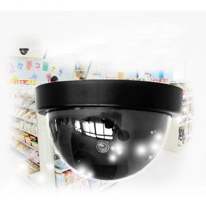 Fake Video Surveillance Dome Camera with Flashing Red LED Light - SpyTechStop