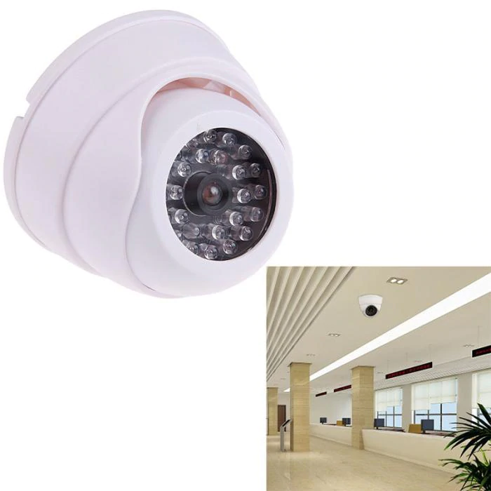 High Quality Fake Security Dome Camera with Flashing LED Light - SpyTechStop