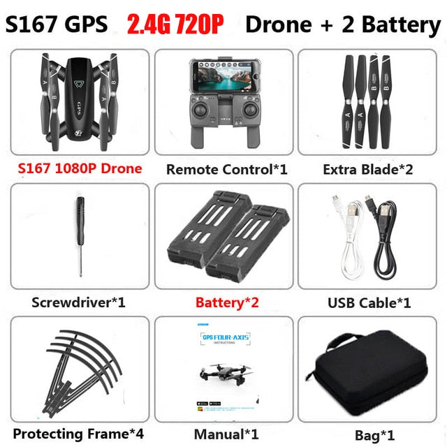 GPS Drone With Camera 5G RC Quadcopter Drone 4K WIFI FPV Foldable