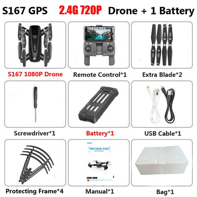 GPS Drone With Camera 5G RC Quadcopter Drone 4K WIFI FPV Foldable