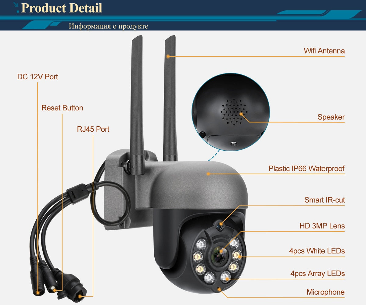 Wireless IP Outdoor CCTV Surveillance Camera