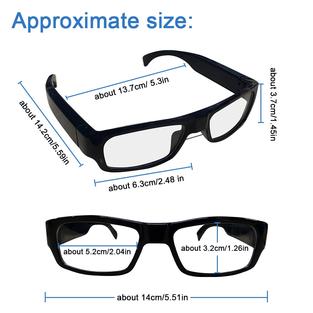 Glasses with mini camera spy wifi Memory Not included