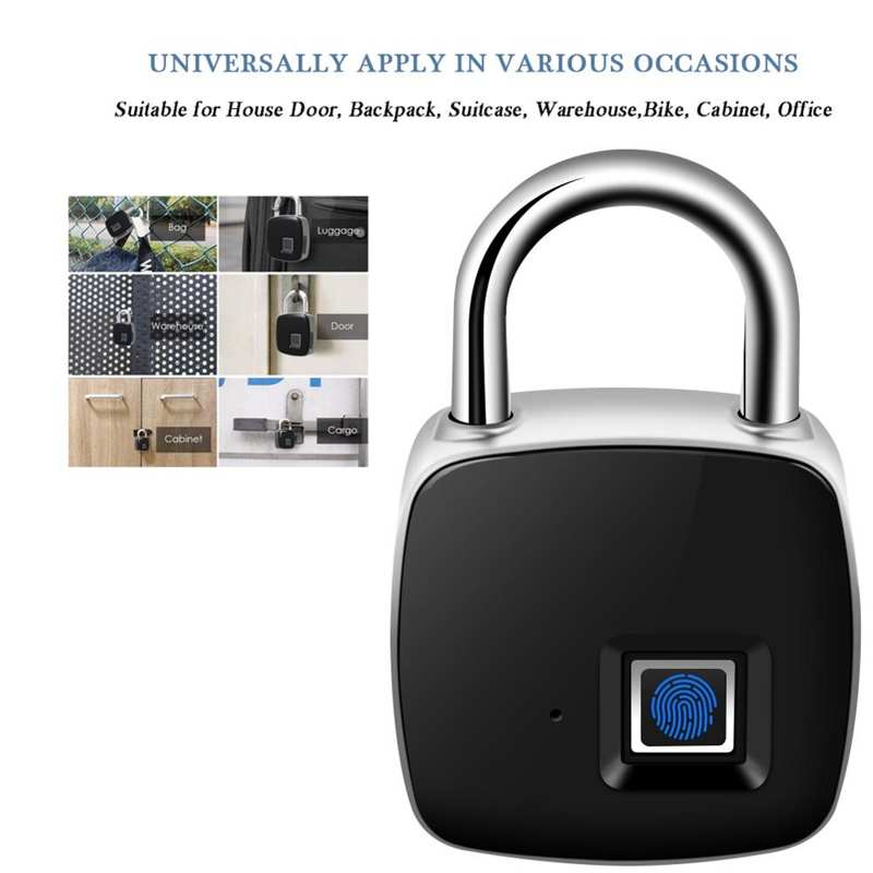 USB Rechargeable Fingerprint Padlock