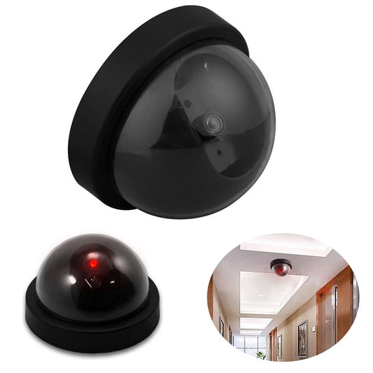 Fake Video Surveillance Dome Camera with Flashing Red LED Light - SpyTechStop